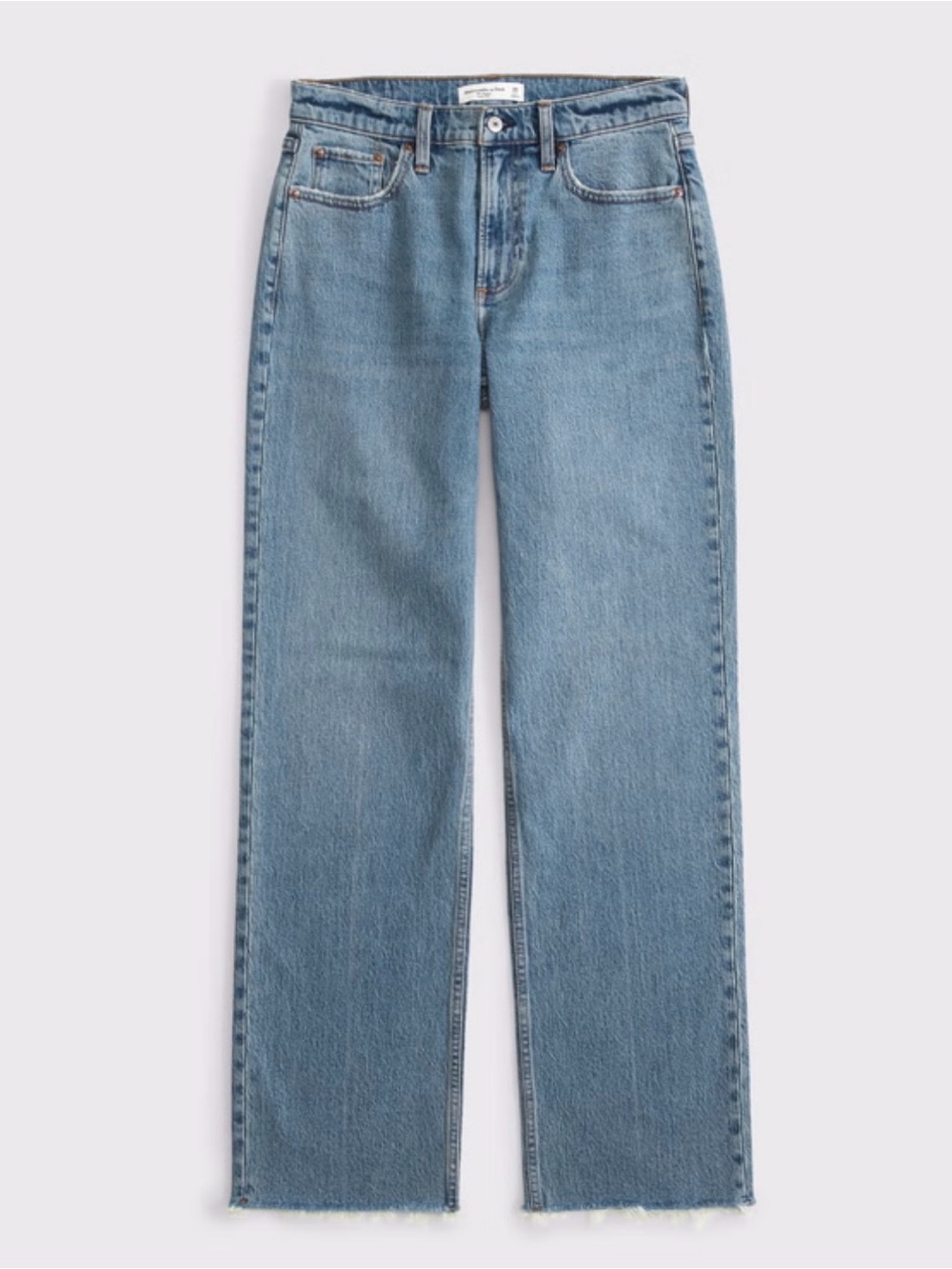Abercrombie and Fitch Low Rise Baggy Jean in Medium with Raw Hem